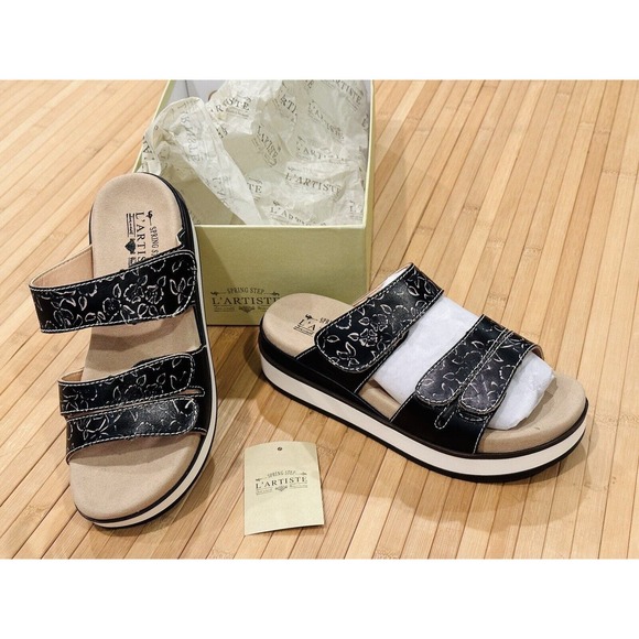 Spring Step L'Artiste Women's Dearest Slide Sandal Black Multi Sz 6.5-7 $149 - Picture 4 of 8